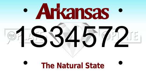 1S34572 Arkansas License Plate