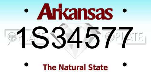 1S34577 Arkansas License Plate