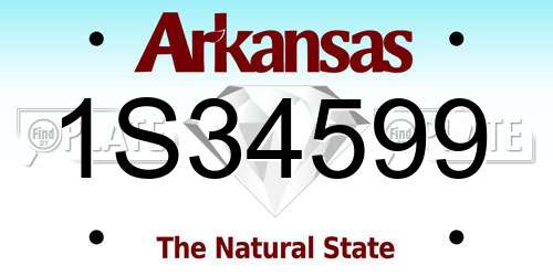 1S34599 Arkansas License Plate