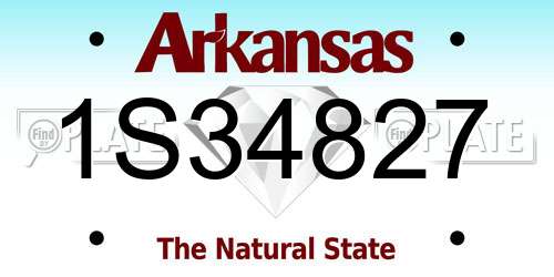 1S34827 Arkansas License Plate