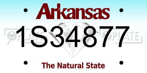 1S34877 Arkansas License Plate