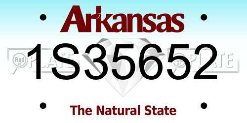 1S35652 Arkansas License Plate