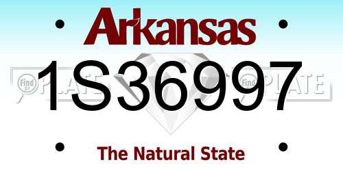 1S36997 Arkansas License Plate