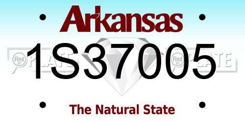 1S37005 Arkansas License Plate