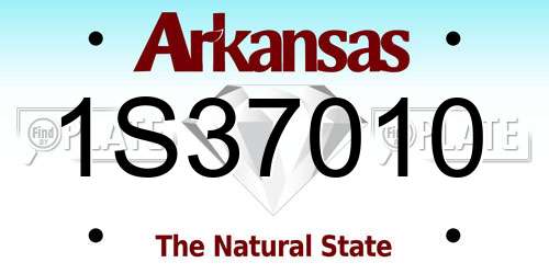 1S37010 Arkansas License Plate