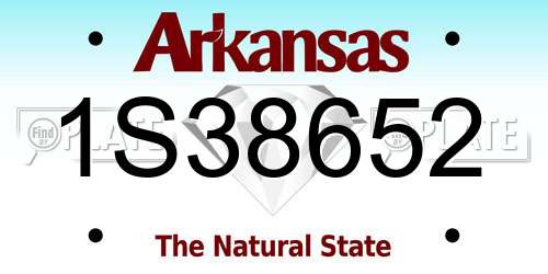 1S38652 Arkansas License Plate