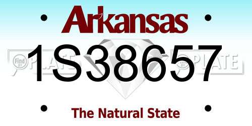 1S38657 Arkansas License Plate
