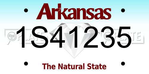 1S41235 Arkansas License Plate