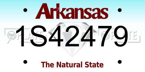 1S42479 Arkansas License Plate