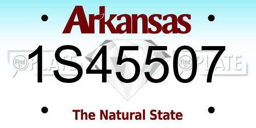 1S45507 Arkansas License Plate