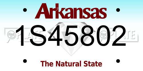 1S45802 Arkansas License Plate
