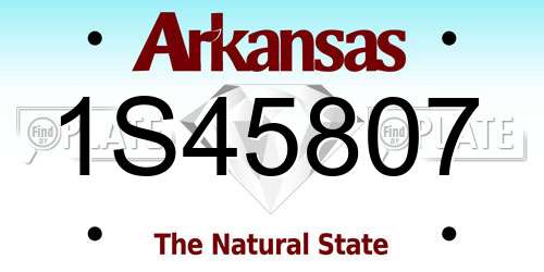 1S45807 Arkansas License Plate