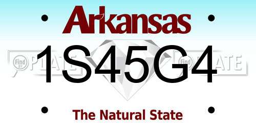 1S45G4 Arkansas License Plate