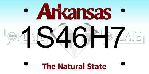 1S46H7 Arkansas License Plate