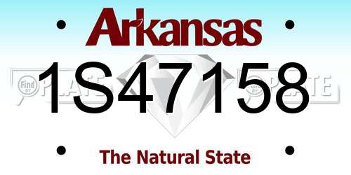 1S47158 Arkansas License Plate