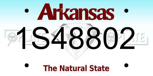 1S48802 Arkansas License Plate