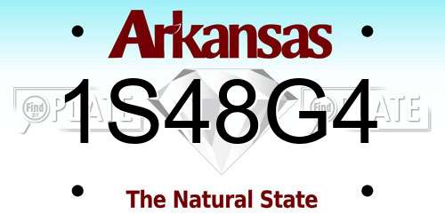 1S48G4 Arkansas License Plate