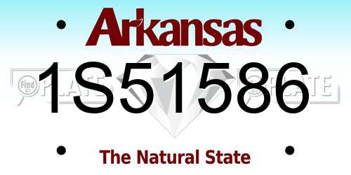 1S51586 Arkansas License Plate