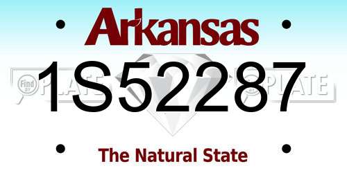 1S52287 Arkansas License Plate