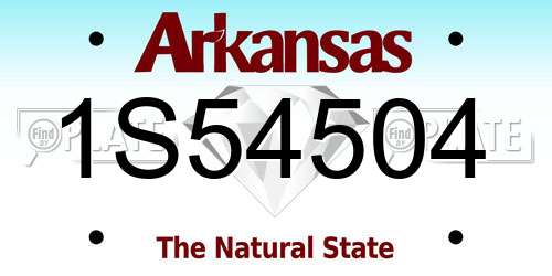 1S54504 Arkansas License Plate