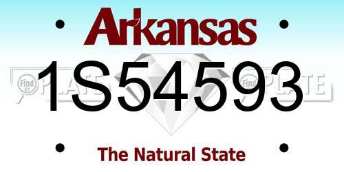 1S54593 Arkansas License Plate