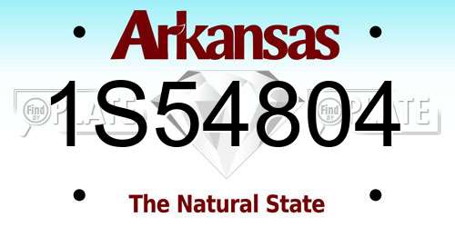 1S54804 Arkansas License Plate
