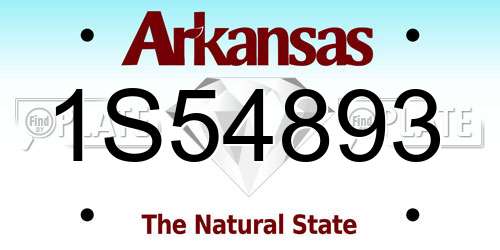 1S54893 Arkansas License Plate