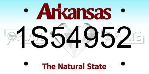 1S54952 Arkansas License Plate