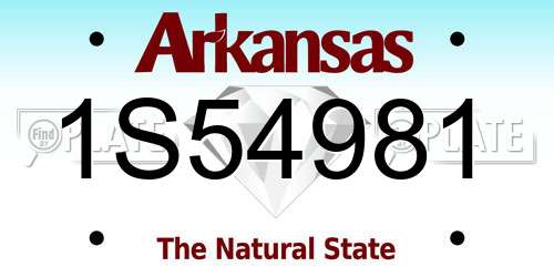 1S54981 Arkansas License Plate