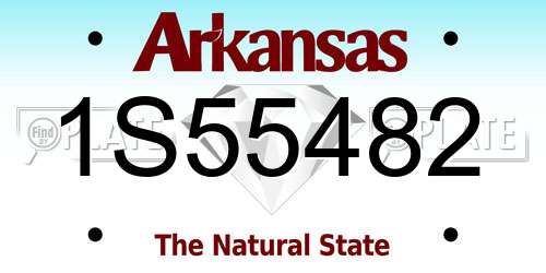 1S55482 Arkansas License Plate