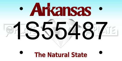 1S55487 Arkansas License Plate