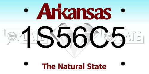 1S56C5 Arkansas License Plate