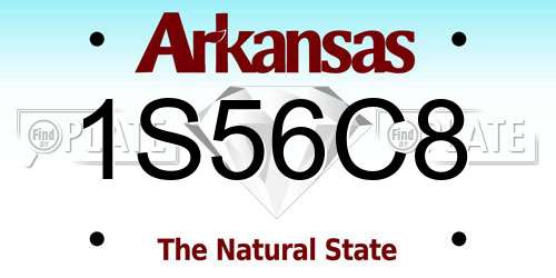 1S56C8 Arkansas License Plate