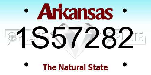 1S57282 Arkansas License Plate