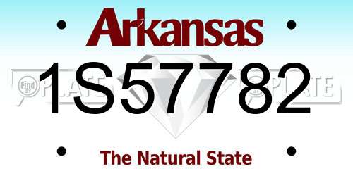 1S57782 Arkansas License Plate