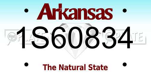 1S60834 Arkansas License Plate