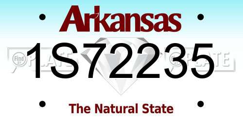 1S72235 Arkansas License Plate
