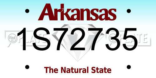 1S72735 Arkansas License Plate