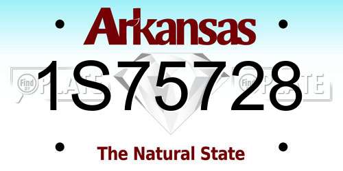 1S75728 Arkansas License Plate