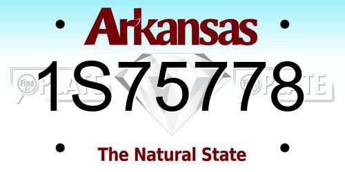 1S75778 Arkansas License Plate