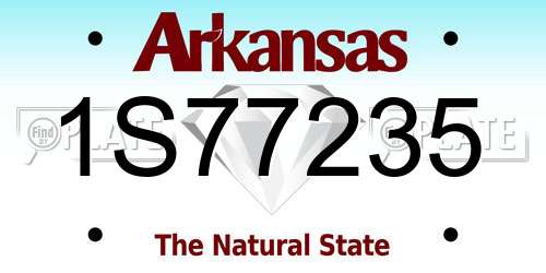 1S77235 Arkansas License Plate