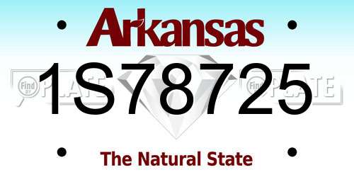 1S78725 Arkansas License Plate