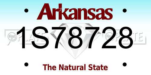 1S78728 Arkansas License Plate