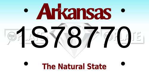 1S78770 Arkansas License Plate