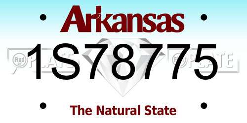 1S78775 Arkansas License Plate