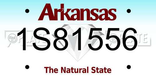 1S81556 Arkansas License Plate