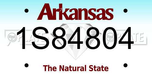 1S84804 Arkansas License Plate