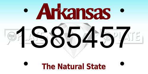 1S85457 Arkansas License Plate