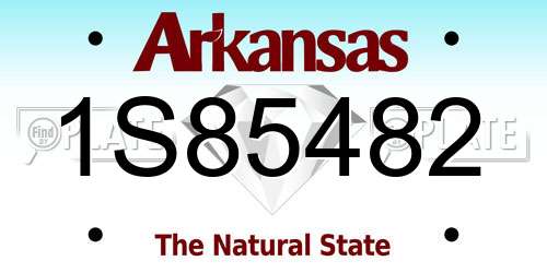 1S85482 Arkansas License Plate