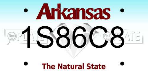 1S86C8 Arkansas License Plate